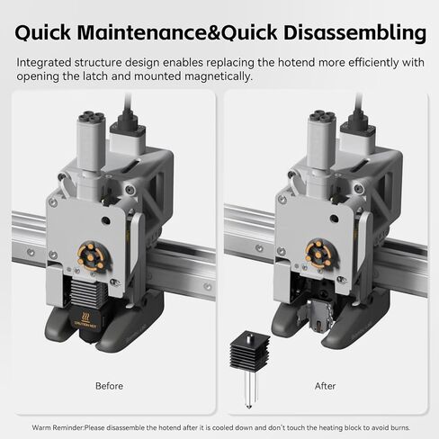 UniTak3D High Temp Hotend 0.2mm Hardened Steel Nozzle+Chrome Plated Brass Heating Block with Silicone Sock Integrated Structure ONLY Compatible with Bambu Lab A1&A1 Mini 3D Printer in Saudi Arabia