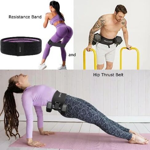 حزام دفع الورك متعدد الاستخدامات لتدريبات الدمبل - مثالي لضغطات الورك، والجسور اللامعة، والقرفصاء، والمزيد - متوافق مع الدمبل، وأجراس كيتل بيل، والألواح - حزام فيلكرو قابل للتعديل للراحة in Kuwait