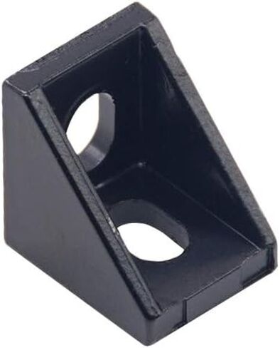 20PCS Black Aluminum 2 Holes 2020 Corner Bracket Right Angle 20x20x17mm L Connector for AM8 3D Printer BLV MGN Cube 3D Printer 20 Series Aluminum Extrusions Profiles Frame with 6mm Slot (Black) in Saudi Arabia