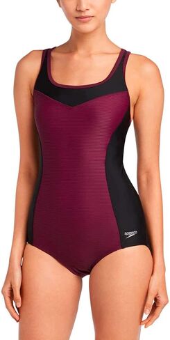 بدلة سباحة نسائية من قطعة واحدة من Speedo، ظهر متسابق بفتحة مفتاح، قصة متوسطة (أرجواني قوي، كبير) in Saudi Arabia