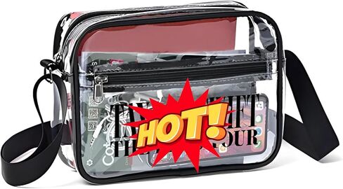 Clear Purses Crossbody Stadium Bag, Clear Shoulder Bags Stadium Approved,Great for Concerts and Sports in Saudi Arabia