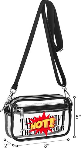 Clear Purses Crossbody Stadium Bag, Clear Shoulder Bags Stadium Approved,Great for Concerts and Sports in Saudi Arabia