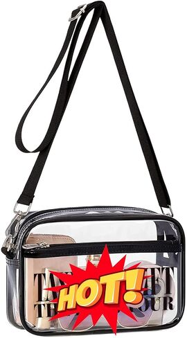 Clear Purses Crossbody Stadium Bag, Clear Shoulder Bags Stadium Approved,Great for Concerts and Sports in Saudi Arabia