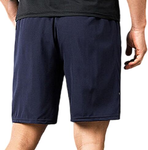 Men's Ice Silk Elastic Shorts,Men's Quick Drying Shorts,Zipper Pocket Workout Running Shorts,Summer Loose Casual Shorts in Saudi Arabia