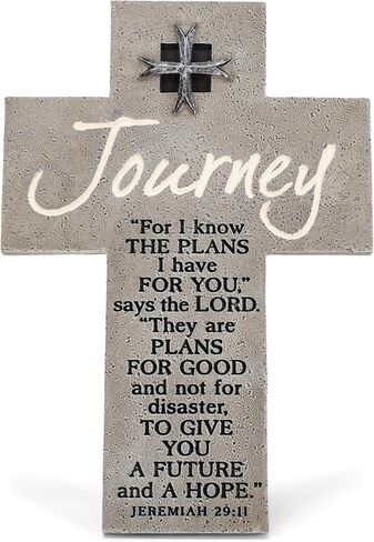 تمثال متقاطع من الحجر المصبوب باللون الرمادي الرخامي بطول 20.32 سم من Future and Hope Journey in Kuwait