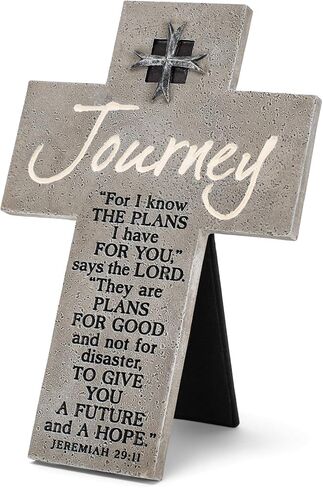 تمثال متقاطع من الحجر المصبوب باللون الرمادي الرخامي بطول 20.32 سم من Future and Hope Journey in Kuwait