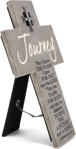 تمثال متقاطع من الحجر المصبوب باللون الرمادي الرخامي بطول 20.32 سم من Future and Hope Journey in Kuwait