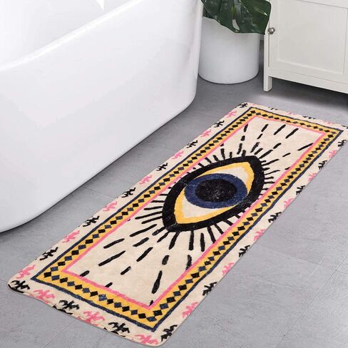 HAOCOO Spirit Eye Bath Rug Runner 2’x5’ Large Non-Slip VintageThrow Rugs Super Soft Velvet Creative Tribal Floor Carpet for Bedroom Living Room Nursery Decor in Saudi Arabia