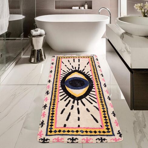 HAOCOO Spirit Eye Bath Rug Runner 2’x5’ Large Non-Slip VintageThrow Rugs Super Soft Velvet Creative Tribal Floor Carpet for Bedroom Living Room Nursery Decor in Saudi Arabia