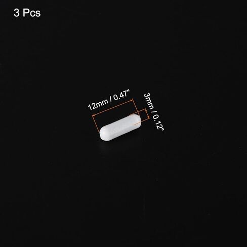 MECCANIXITY Magnetic Stirrer Mixer Stir Bar Rod 12mm(0.47") x3mm Cylinder Shape PTFE Coating Magnet White for Laboratory 3Pcs in Kuwait