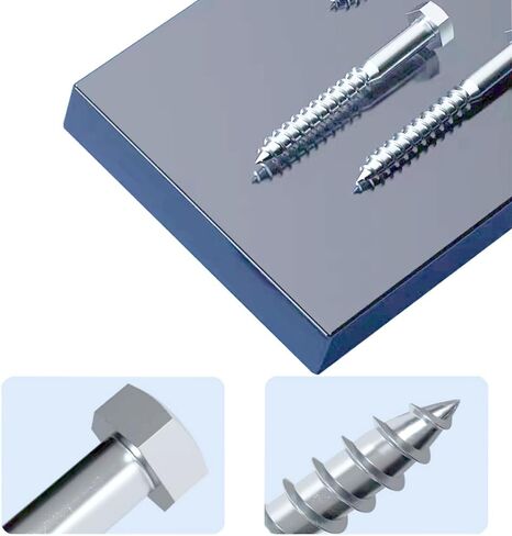 1/4 "x 3" مسامير رأس مربعة الشكل سداسية الرأس مسامير خشبية مربعة الشكل، 304 من الفولاذ المقاوم للصدأ (60 قطعة) in Kuwait
