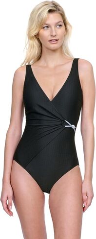 Gottex Harbourside Women’s Textured Square Neck One Piece Swimsuit with Soft Cups and Tummy Control Beachwear Essential in Saudi Arabia