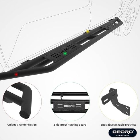 لوحات تشغيل OEDRO مقاس 6 بوصات متوافقة مع 2019-2024 Dodge Ram 1500 New Body Quad Cab، وخطوات جانبية للشاحنة، وألواح قابلة للطلاء، وشريط Nerf محكم in Saudi Arabia