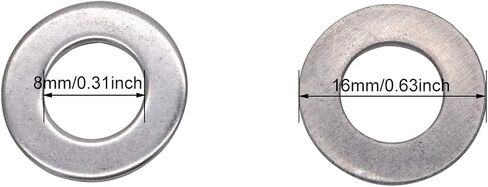 M4 Stainless Flat Finish Washer 0.35" OD (100pcs), 18-8 (304) Stainless Steel (M4) in Saudi Arabia