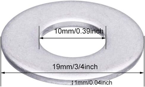 M4 Stainless Flat Finish Washer 0.35" OD (100pcs), 18-8 (304) Stainless Steel (M4) in Saudi Arabia