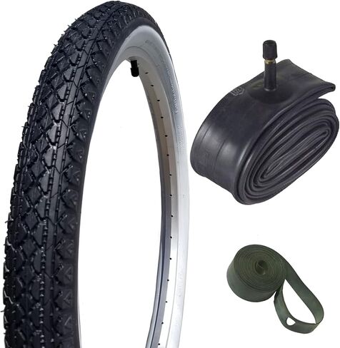 Bike Tire, 26" x 2.125" Cruiser V52 Tire (BLACK or WHITE Wall), Tube & Rim Strip Bundle - Package Deal in Saudi Arabia