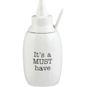 Mud Pie Circa BBQ Condiment Holder, Mustard, 6.5" x 3.16"