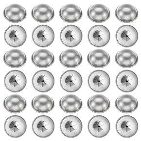 PATIKIL 30mm Insulation Dome Caps, 50pcs Insulation Cap Washers Galvanized Iron Insulation Pins Cap Washers Flat for Insulation Fasteners, White