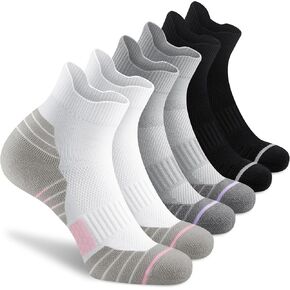 Gonii Ankle Socks Womens Running Compression Hiking Quarter Athletic Socks 3 Pairs