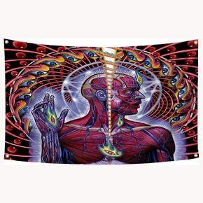 لافتة من القماش ضخمة من Obainpu Tool Lateralus، نسيج مقاس 3 × 5 أقدام، غطاء ألبوم علم معلق على الحائط، فن للأخوة والرجال، ديكور غرفة الكهف وحفلات الكلية in Kuwait