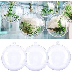 30pk 80 مللي متر الحلي البلاستيكية الشفافة للحرف اليدوية كرات زينة عيد الميلاد القابلة للتعبئة لتقوم بها بنفسك زينة شجرة عيد الميلاد ، معلقة للحرف اليدوية in Kuwait