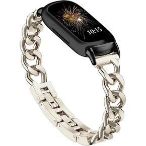 حزام سلسلة معدنية متوافق مع Fitbit Inspire 3 نطاقات، أشرطة قابلة للتعديل من الفولاذ المقاوم للصدأ بديلة لـ Fitbit Inspire 3 نطاقات للنساء والرجال in Kuwait