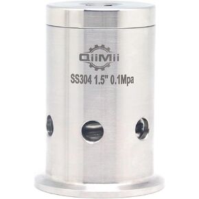 QiiMii 1.5" Stainless 304 Tri Clamp Ferrule OD 50.5mm Open Pressure 1 Bar Vacuum Valve Pressure Relief Safety Valve Clamp End