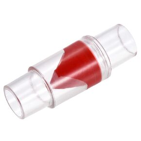MECCANIXITY Non Return Check Valve, 25/32 Inch Dia. One Way Inline Hose Connector for Water Tank Pump, Plastic Red Clear