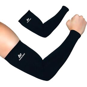 Compression Arm Sleeve (2 pack) - Men and Women for Basketball, Volleyball, Tennis, Golf, Baseball, UV Protection