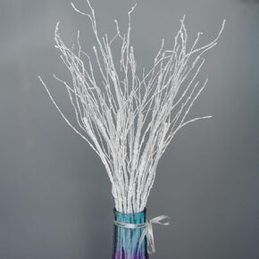 10Pcs 75cm Lifelike White Foam Coral Branches Bendable Twigs Artificial Plant Vintage Vines Stems for DIY Greenery Plants Craft Vases Home Garden Hotel Christmas Decor