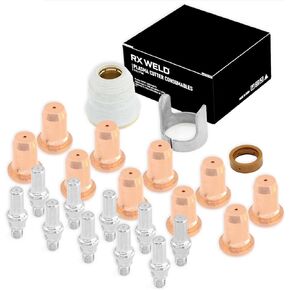 RX WELD 23pcs Plasma Cutting Torch IPT-60 PT-60 IPT-40 PT40 Tip 0.039'' 1.0mm Electrode Shield Cap Stand Off