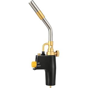 Propane Torch Head with Igniter, High Intensity Trigger Start Torch for Propane/Mapp/Map Gas, Welding Torch with Adjustable Flame for Culinary, Melting Ice and Soldering