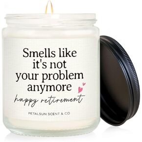 2024 Retirement Gifts for Women Men - Handmade Lavender Scented Retirement Candle, Funny Retirement Gifts for Teacher, Coworkers, Nurses