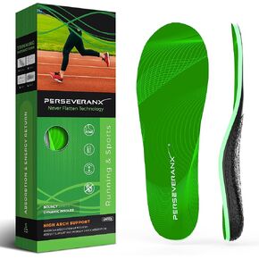 NASA Grade Sports Insoles - Maximum Shock Absorption & Rebound for Runners & Athletes - High Arch Support for Plantar Fasciitis Relief Men & Women
