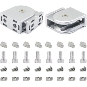 2pcs 2040 Extrusion Locking Pivot Joint for 2040 20/40 Series Extruded Aluminum Extru Profile Rotate Connector Brackets with Nuts Bolts