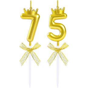 Number 15 Candle 3D Golden 15th & 51st Birthday Candles Cake Topper with Crown for Happy 15 and 51 Birthday Wedding Anniversary Party Celebration Decoration