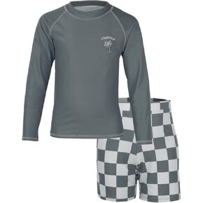 طقم ملابس سباحة للأولاد من Owntop مكون من قطعتين، بدلة استحمام مع سترة للطفح الجلدي وسروال للحدائق المائية، ودروس السباحة in Kuwait