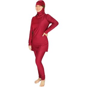 Plus Size Burkini Muslim Swimsuits for Women Modest Islamic Swimwear Long Sleeve Full Cover 3PCS Set Beachwear with Cap