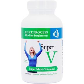 SuperV BEST Process AlkaIine — Energizing & Detoxifying Multivitamin — Vitamins & Minerals with Digestive Enzymes, Superfoods and Herbs
