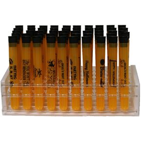 Wedding Theme Test Tube Set, Custom Printed, Clear Test Tubes with Cork Stoppers and Rack, Polystyrene, Karter Scientific (Pack of 50)