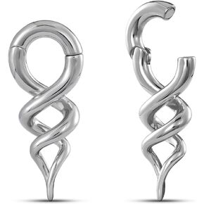 1 Pair 2g 4g Spiral Ear Weight For Stretched Ears Heavy Brass Decent Gold Dangle Plug Gauge Earring Cool Ear Hanger Tunnels Body Piercing Jewelry
