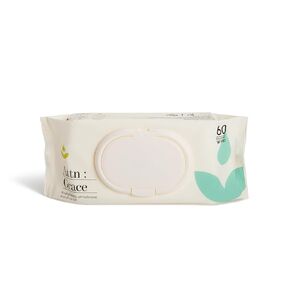 Attn: Grace Flushable Wet Wipes for Women (60 Ct) - Cleanse and Refresh with Aloe Vera and Coconut Oil/Soft & Natural Ingredients Soothe Sensitive Skin