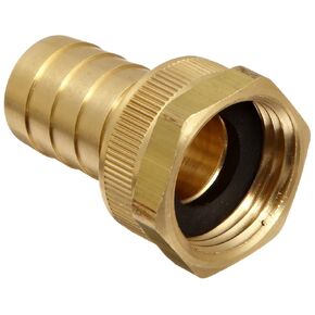 Dixon BCF76 Brass Hose Fitting, Machined Coupling with Swivel Nut, 3/4" GHT Female x 3/4" Hose ID Barbed