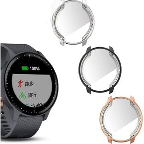 FitTurn Case for Garmin vivoactive 3 Music Case Replacement TPU Protective Case Metal Color Frame Shock Resistant Proof and Shatter Cover Protector Shell for Garmin vivoactive 3 Music Smart Watch
