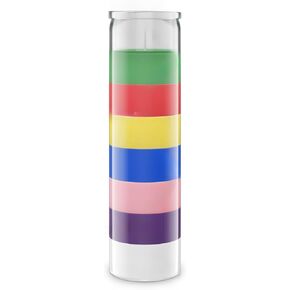 Simply Soson 1 Piece Unscented 7 Color Glass Prayer Devotional Candle, Hand Poured Wax Candles - 2 Inch x 8 Inch, Great for Sanctuary, Vigils, Casting Chimes, Rituals, Spells, Wiccan & More