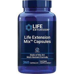 Life Extension Mix™ Capsules – High-Potency Vitamin, Mineral, Fruit & Vegetable Supplement - Complete Daily Veggies Blend For Whole Body Health Support & Longevity - Gluten Free - 360 Capsules