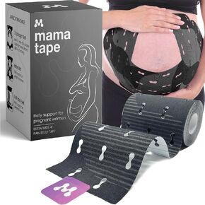 MAMA Tape Pregnancy belly support | pelvic and back Pain Relief | Extra Wide 4" x 16.4' Roll of Kinesiology Tape for Pregnant Skin | Maternity Belly Support | pregnancy must have | Gift for women