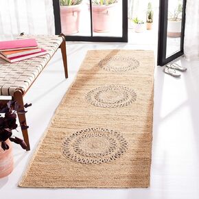 SAFAVIEH Natural Fiber Collection Runner Rug - 2'6" x 8', Beige, Handmade Boho Farmhouse Jute, Ideal for High Traffic Areas in Living Room, Bedroom (NF372B)