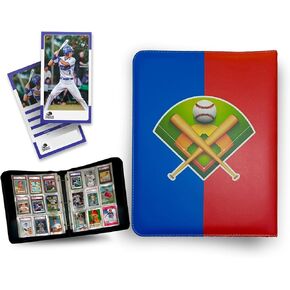 Card Holder Binder, Baseball Card Binder, 9 Pocket Sport Card Binder,  Fits 900 Cards with 50 Removable Sleeves, Trading Card Holder,  Card Collection Binder., Blue