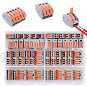 Lever Wire Connectors 2 3 5 Port, Electrical Connector Lever Nuts, Compact Splicing Wire Connectors for Quick Push in, 28-12 AWG, Assortment Kit 60pcs in Saudi Arabia